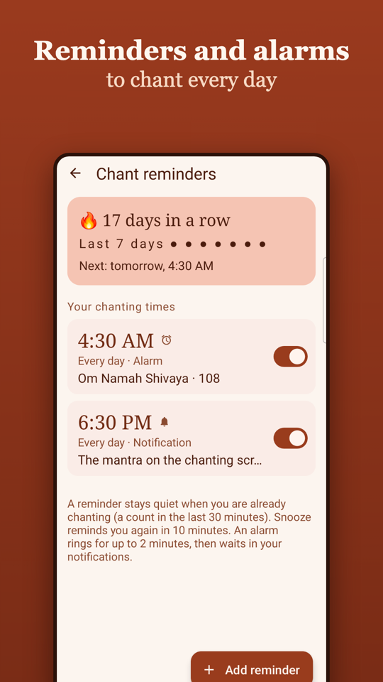Chant reminders